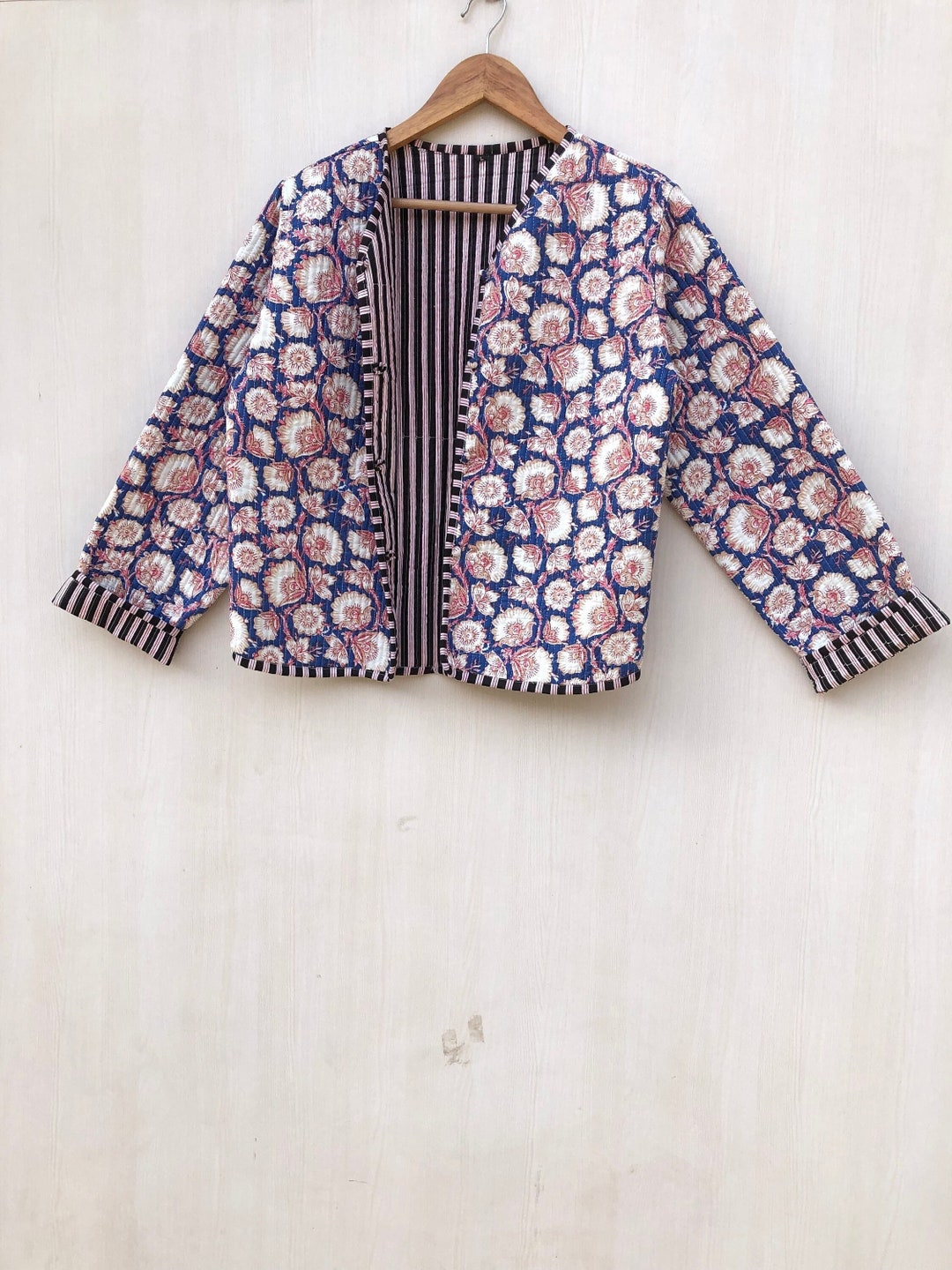 Felted Wool Blend Brush Stroke Color Block Jacket by Risona By Tomo
