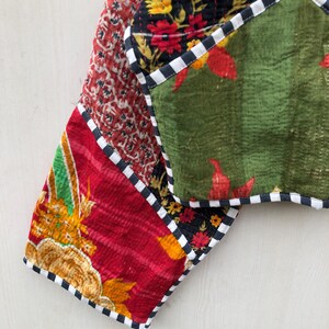 Veelkleurig patchwork-quiltjack, damesjack in vrije maat afbeelding 4