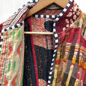 Veelkleurig patchwork-quiltjack, damesjack in vrije maat afbeelding 6