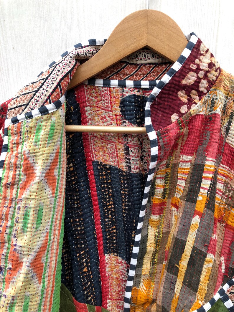 Veelkleurig patchwork-quiltjack, damesjack in vrije maat afbeelding 6
