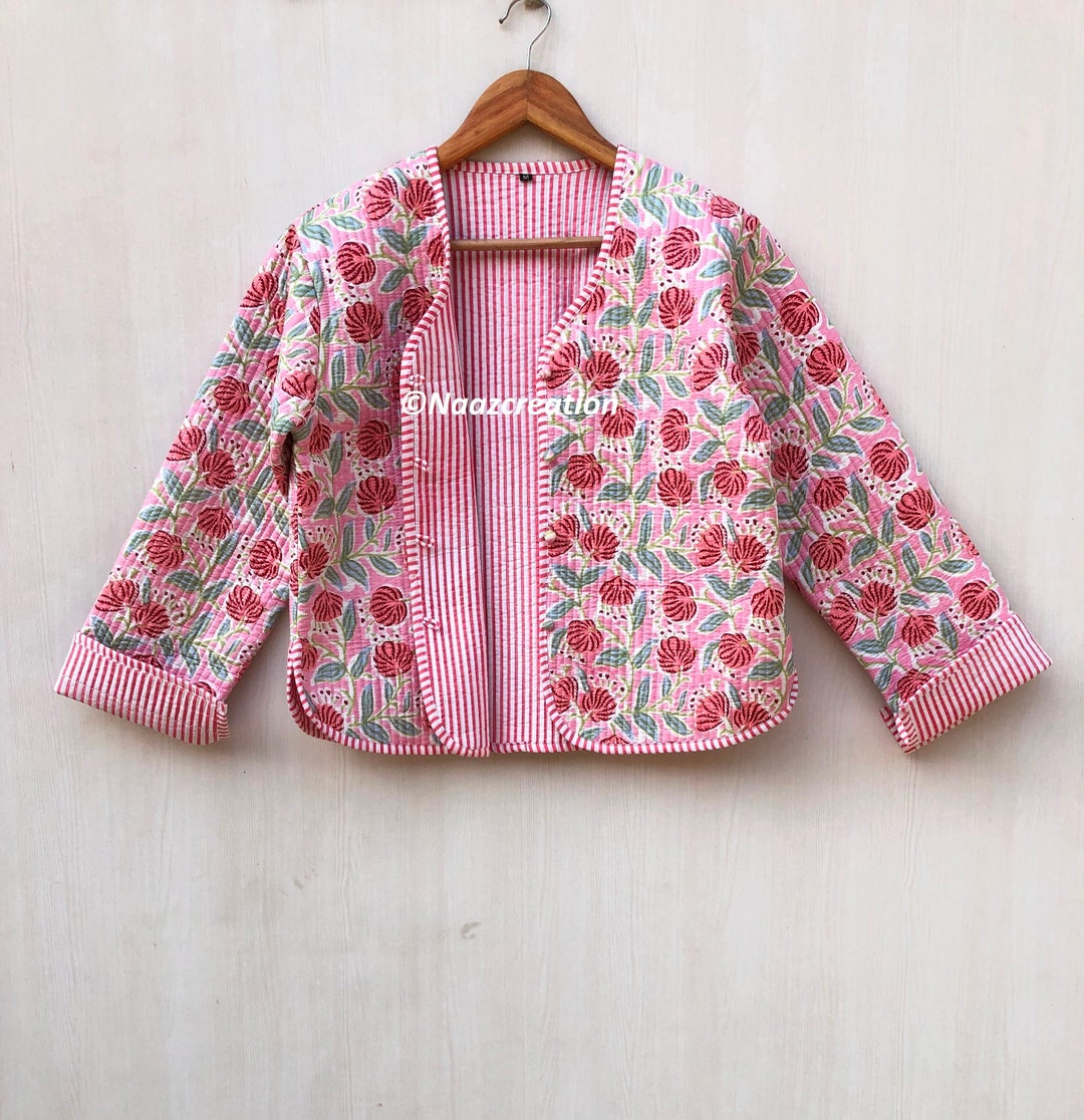 Ameri（アメリ）の「INDIA BLOCK PRINT JACKET（ノーカラー