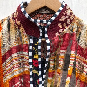 Veelkleurig patchwork-quiltjack, damesjack in vrije maat afbeelding 3