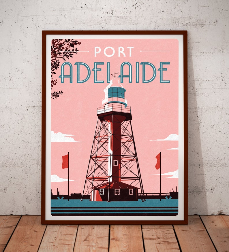 Port Adelaide Vintage Travel Poster Etsy