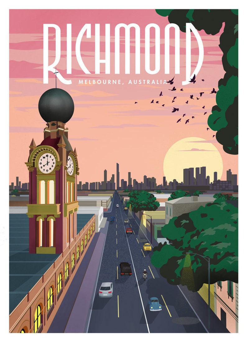 Vintage Richmond Travel Poster Etsy