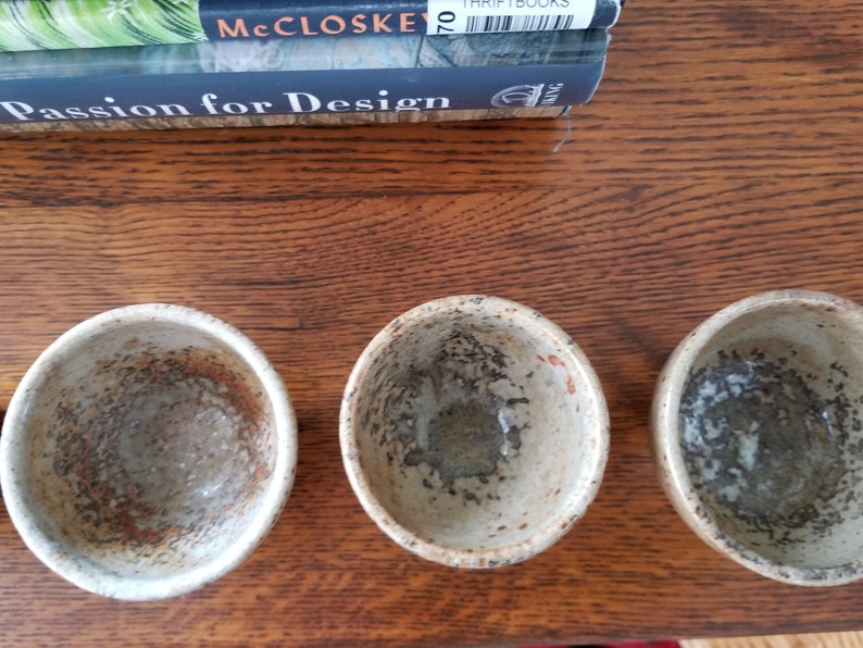 Six Small Handmade Ceramic BowlsTeacups