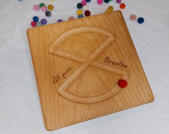 Breathe Bismillah Hourglass breathing board wooden islamic mindfulness|montessori kids calm relax|homeschool labyrinth Ramadan toy Eid gifts