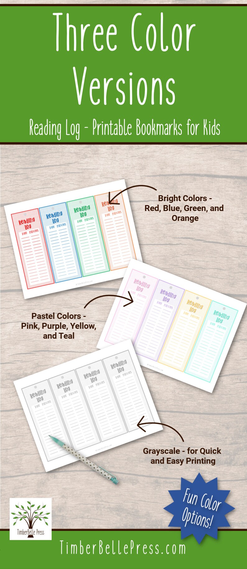 reading log printable bookmarks for kids instant download etsy