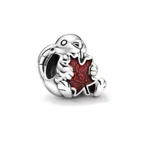 Charms Anhänger Charm kompatibel für Pandora 925 Sterling Biber Ahornblatt