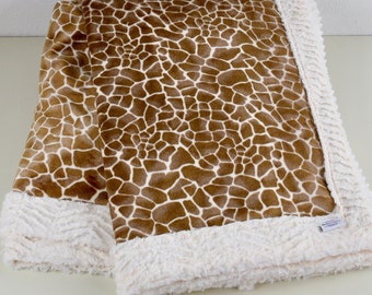 Giraffe Minky Blanket, Cozy Blanket, Animal Print Blanket, Safari Nursery Blanket, Soft Minky Blanket, Giraffe Print, Adult Minky Blanket