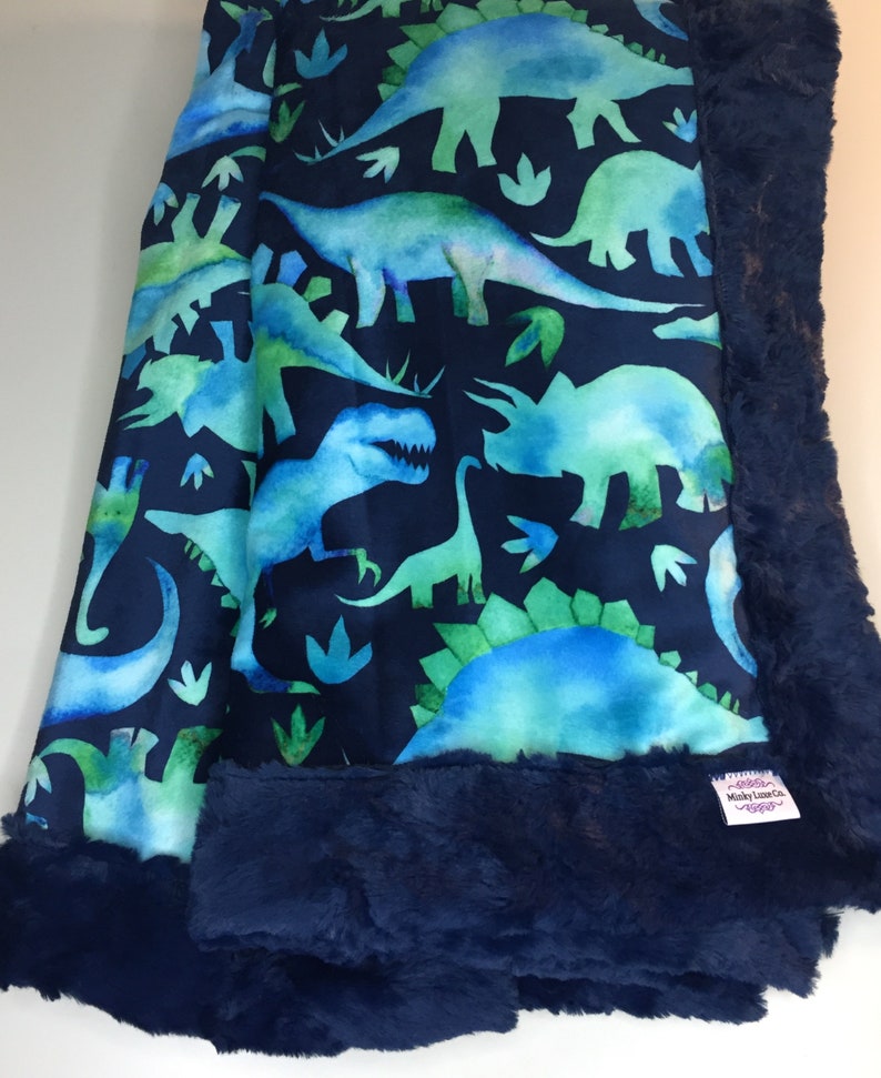 Dinosaur Minky Blanket Cuddle Blanket Child Blanket Etsy
