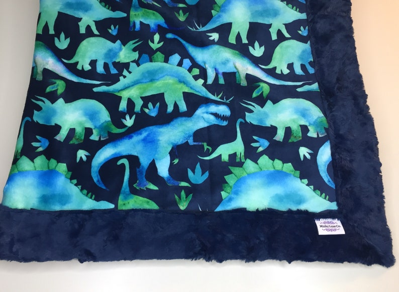 Dinosaur Minky Blanket Cuddle Blanket Child Blanket Etsy