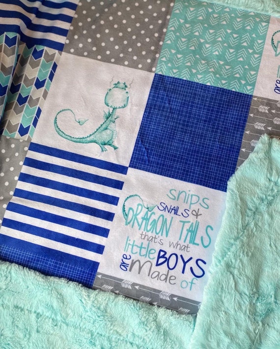 Dragon Minky Blanket Cuddle Blanket Child Blanket Designer Minky Minky Baby Blanket Crib Blanket Etsy