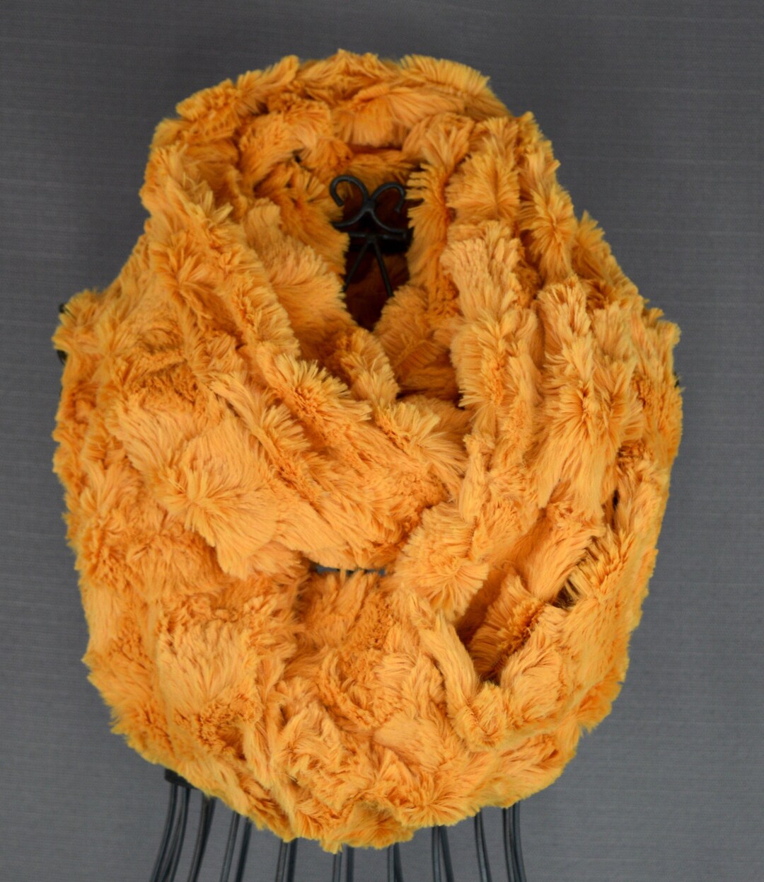 Minky Scarf Faux Fur Scarf Infinity Scarf Orange Bella Etsy