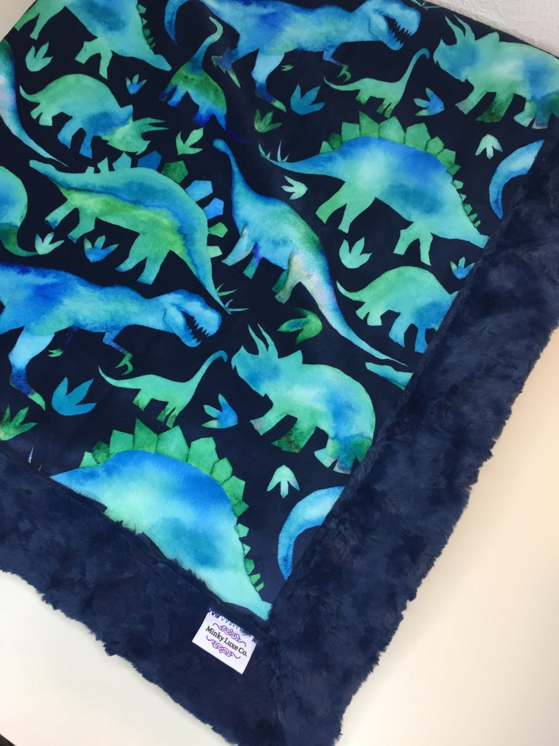 Dinosaur Minky Blanket Cuddle Blanket Child Blanket Etsy