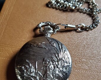 westclox pocket watch hunting scene