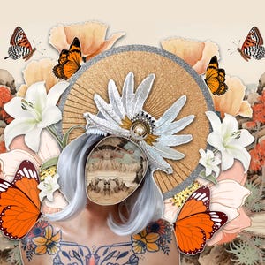 Pearl Aztec Solar Eclipse - Valkyrie Witch Fairy Wing Crystal Diamond Feather Mermaid Flower Crown -  Festival Headpiece