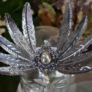 Autumn Sunset Valkyrie Witch Fairy Wing Crystal Diamond Feather Mermaid Flower Crown -  Festival Headpiece (Black Silver Baroque)
