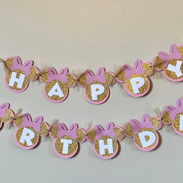 Minnie Mouse "Happy Birthday"Banner,