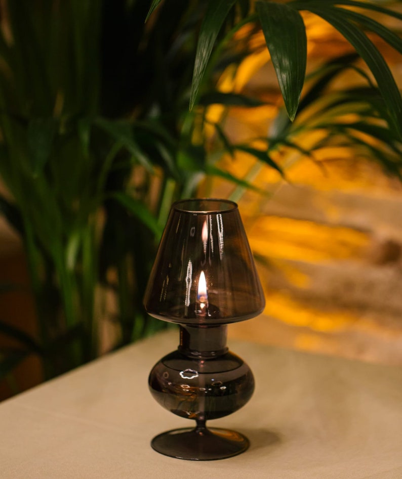 Black Luxe Glass Oil Lampshade, Modern Glass Decor for Home and Office