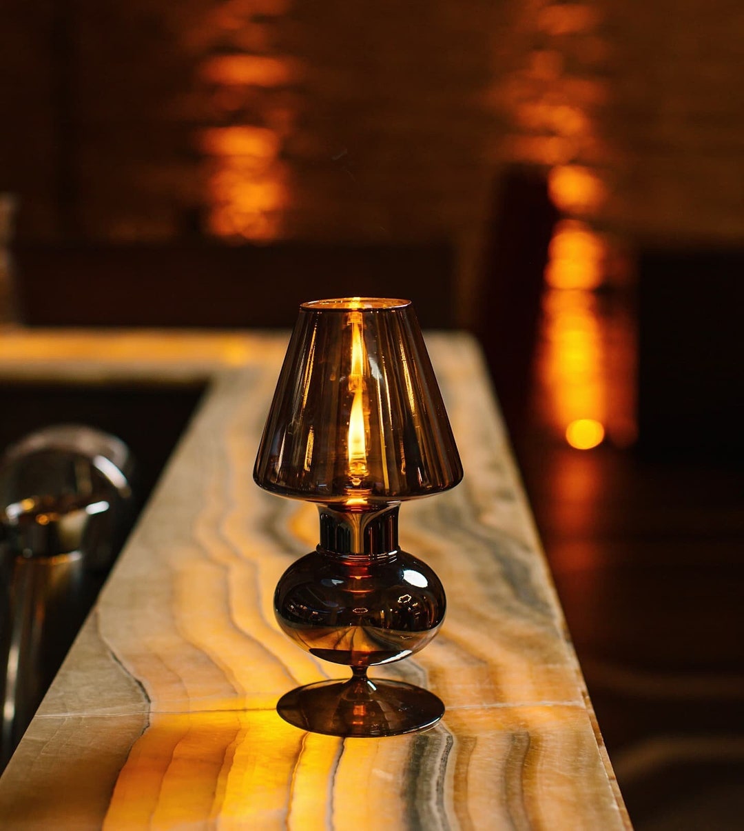 Black Luxe Glass Oil Lampshade, Modern Glass Decor for Home and Office