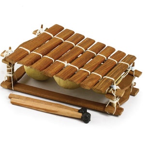 Handmade Balafon African Gourds and Wooden Plates, Sizes Medium and Large BalafonSM 7-8 Keys in（インチ）