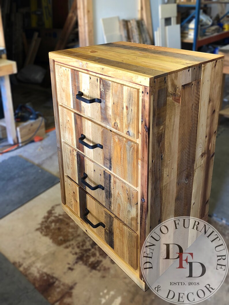 Reclaimed Wood Dresser Chest With Drawers Reclaimed Pallet Etsy