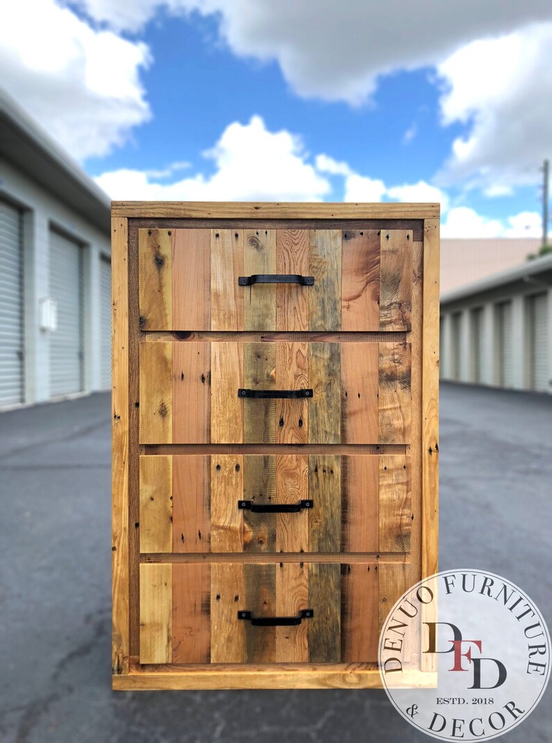 Reclaimed Wood Dresser Chest With Drawers Reclaimed Pallet Etsy