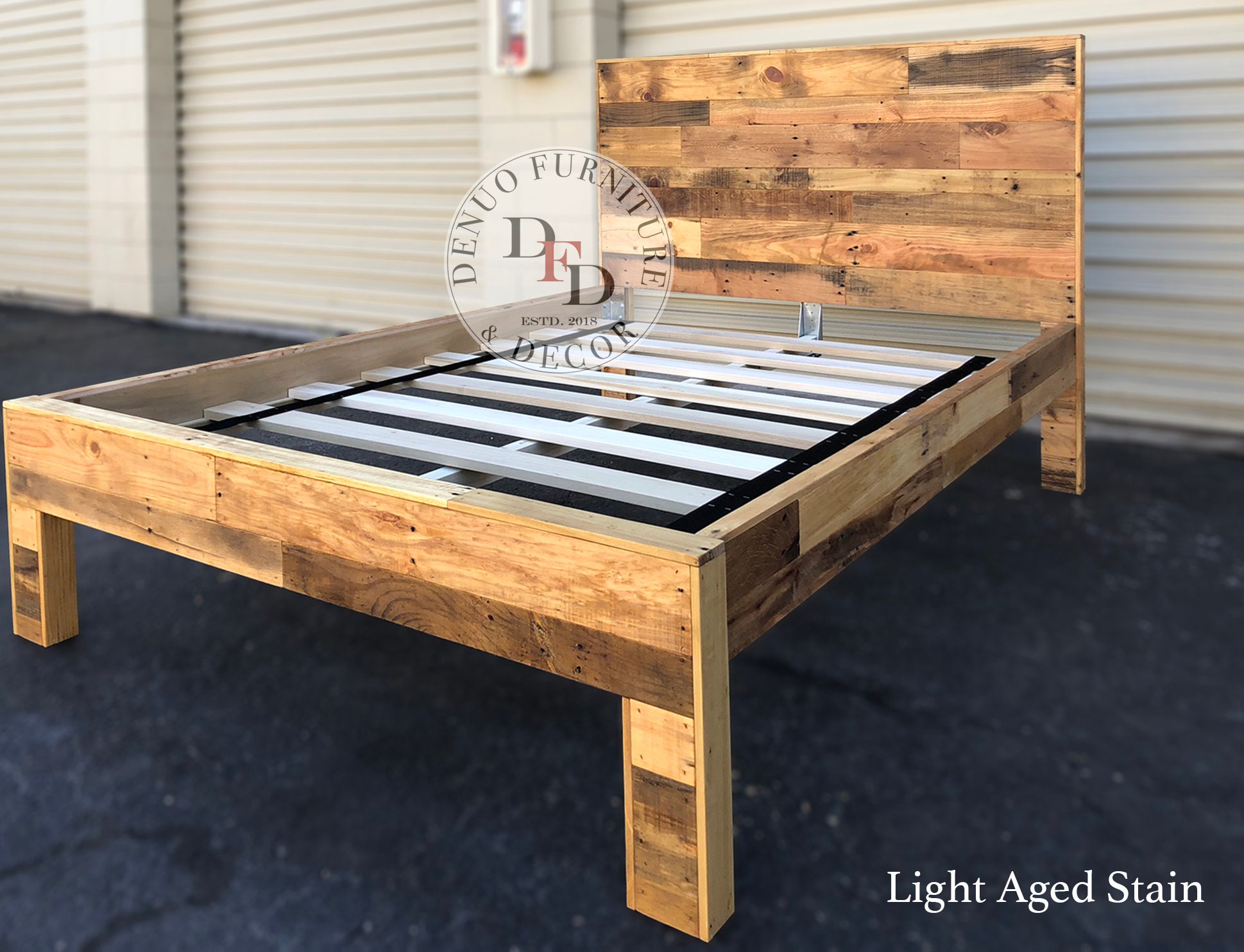 Reclaimed Bed Frame Reclaimed Wood Bed Frame Pallet Bed Etsy