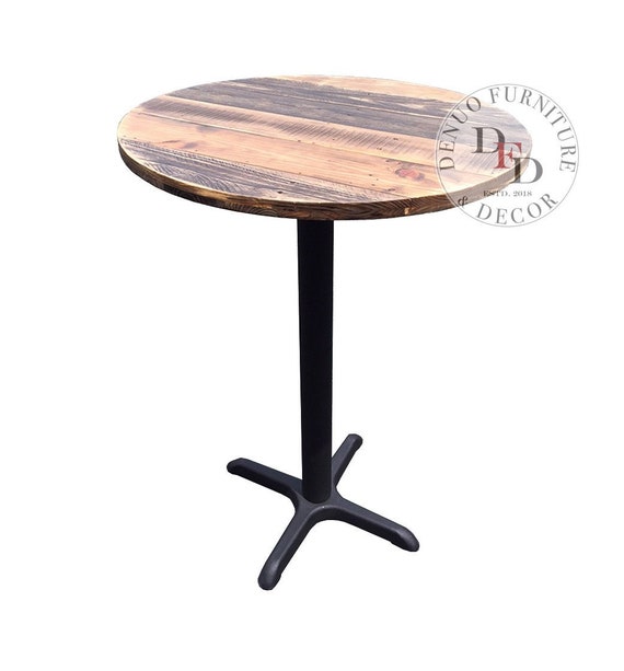 Breakfast Table Free Shipping Reclaimed Wood Round Bar Etsy