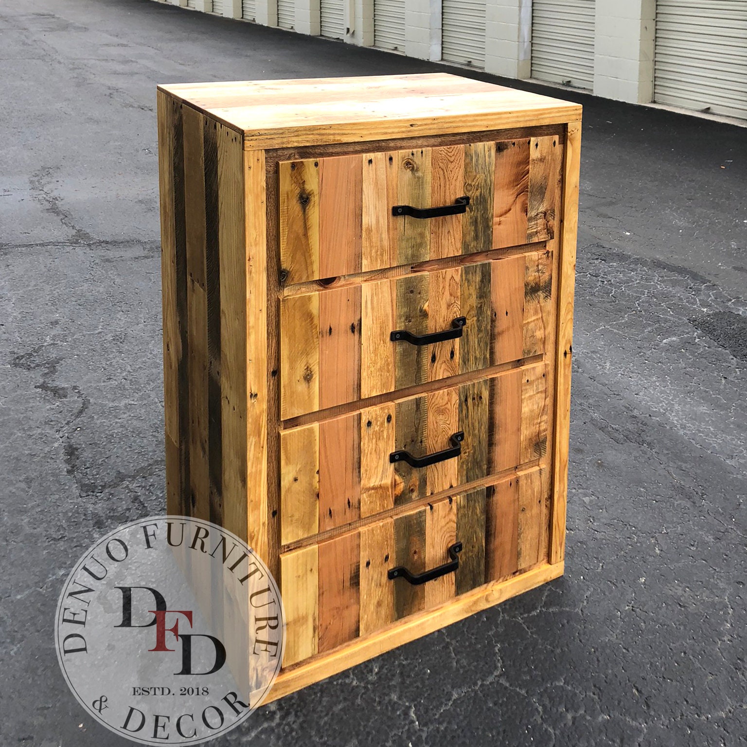 Cómoda de madera recuperada cofre con cajones almacenamiento | Etsy