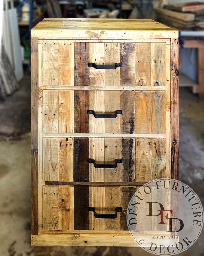 Reclaimed Wood Dresser Chest With Drawers Reclaimed Pallet Etsy