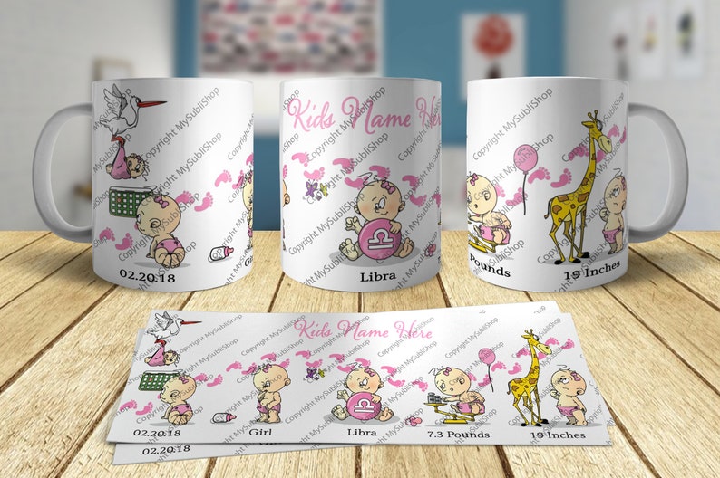Download GIRL sublimation template for 5oz or 6oz mug | Etsy