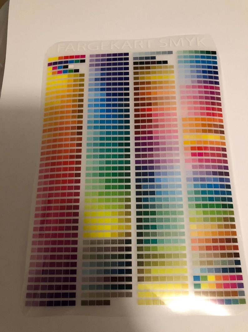 1137 CMYK Color Table for Sublimation or White Toner Printers Etsy UK