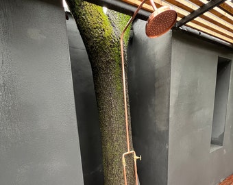 Copper Shower Column, outdoor shower, standing shower, custom shower, handmade shower, vintage shower, bathroom shower.