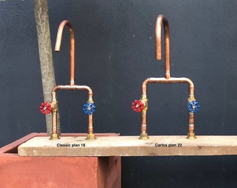 Copper faucet cold water hot water, Bathroom faucet, Kitchen faucet, Homemade faucet, Handmade faucet.