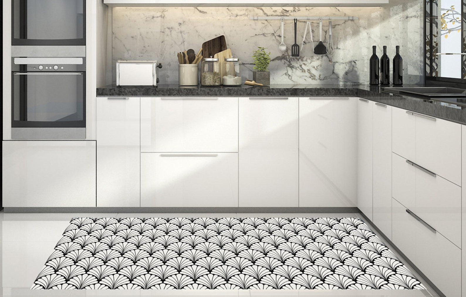 Personal customization Vinyl Mat.vinyl rug. kitchen rug..Art Etsy