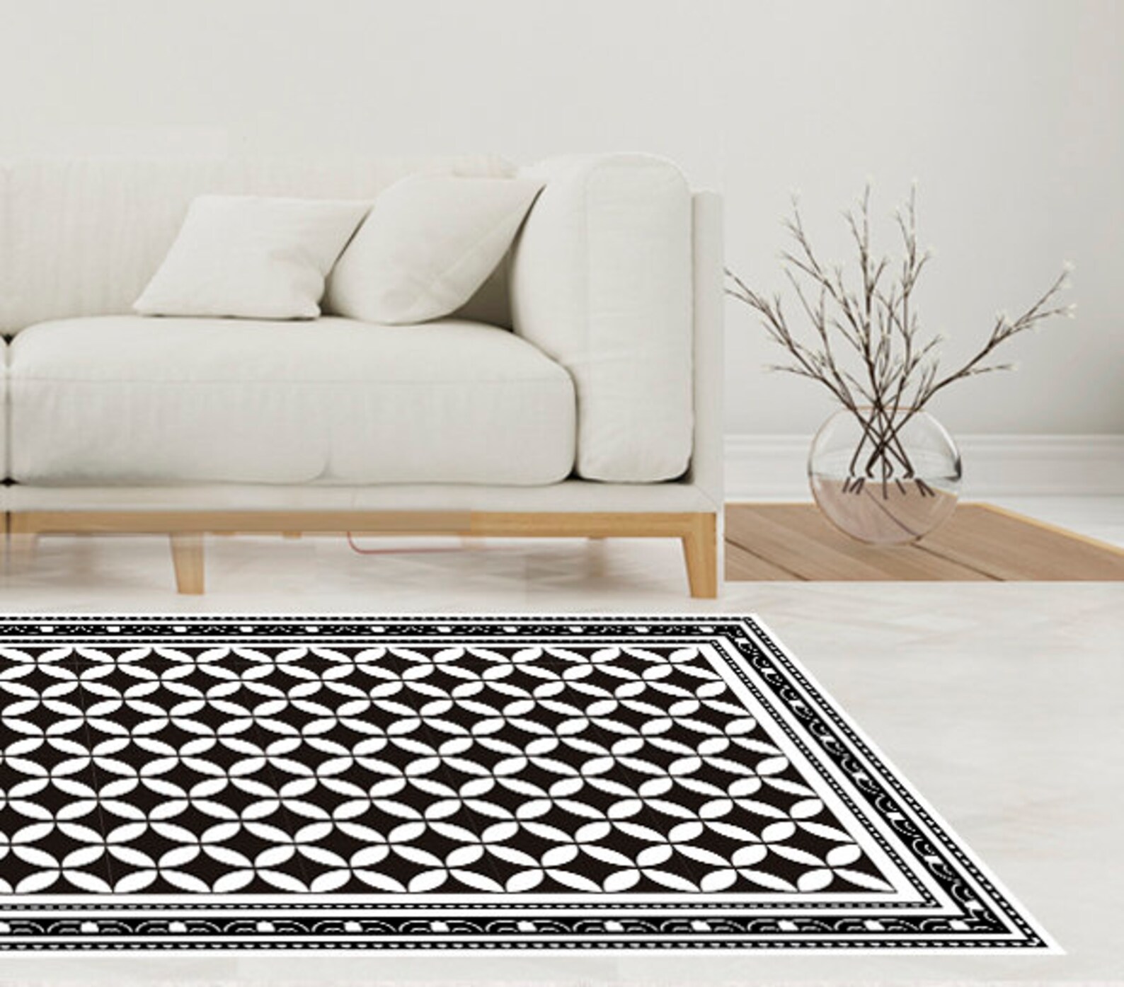 Vinyl Mat. Geometric pattern mat. Vinyl floor.Patchwork Vinyl Etsy