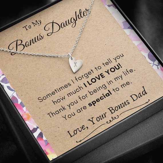 Bonus Daughter Gift Necklace, Gift from Bonus Dad, Daughter In Law Gift, Stepdaughter Gift, Adopted Daughter Gift, Gift from Stepfather