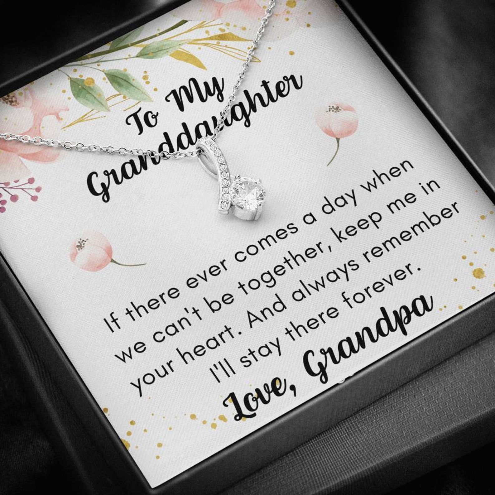 Granddaughter Gift Necklace Gift from Grandpa Granddaughter Etsy