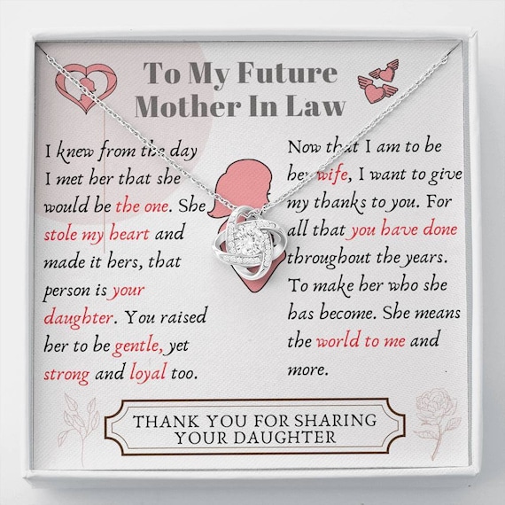 Future Mother in Law, Mother in Law Gift, Mother of the Groom Necklace, Mother of the Bride Necklace, Wedding Gift