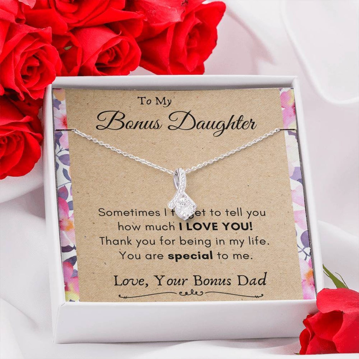 Bonus Daughter Gift Necklace Gift from Bonus Dad Daughter In Etsy