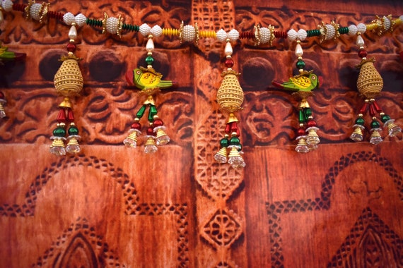 Handmade Toran Door Hanging Boho Bohemian Home Decor Indian Diwali Gift Beautiful Hindu Decoratives