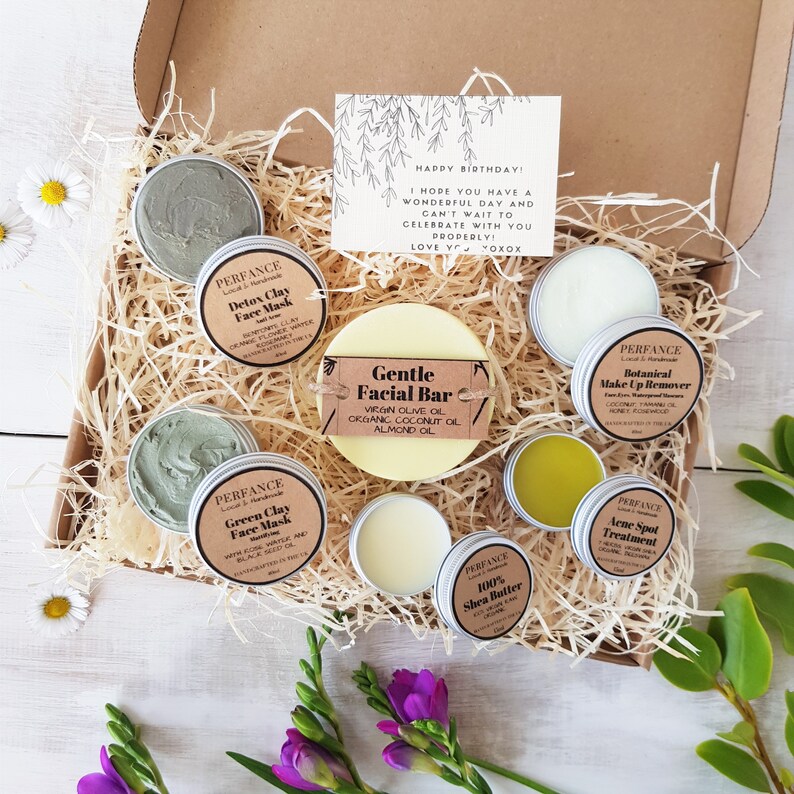 Sustainable Letterbox Gift Birthday: Clay Face Masks, Face Soap, Skin Balm, Makeup Remover. Handmade. Skincare Bundle image 10