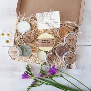 Sustainable Letterbox Gift Birthday: Clay Face Masks, Face Soap, Skin Balm,  Makeup Remover. Handmade. Skincare Bundle