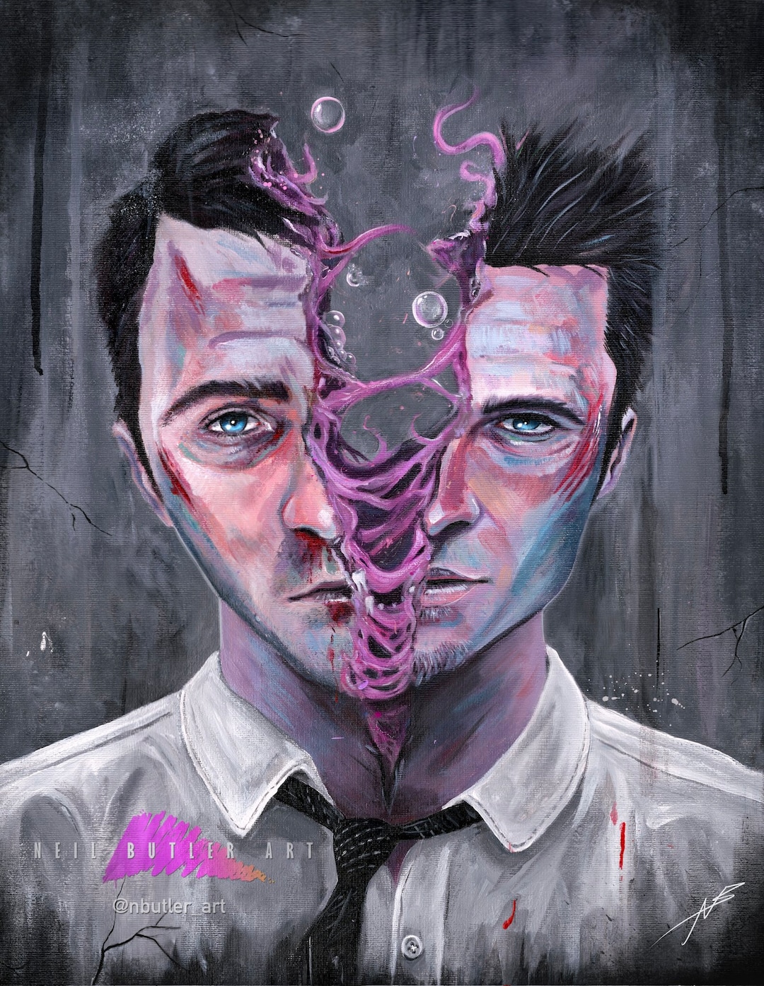 FIGHT CLUB アート作品 Tribute sketch for David Fincher's Fight Club (1999). A film