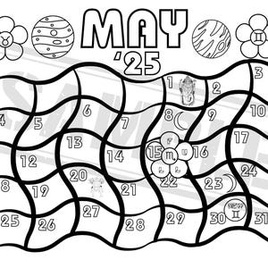 May Lunar Bloom: A Coloring Journey Through May 2025’s Cosmic Energy