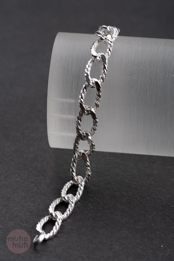 Solid link bracelet, vintage revised, 835 silver, 