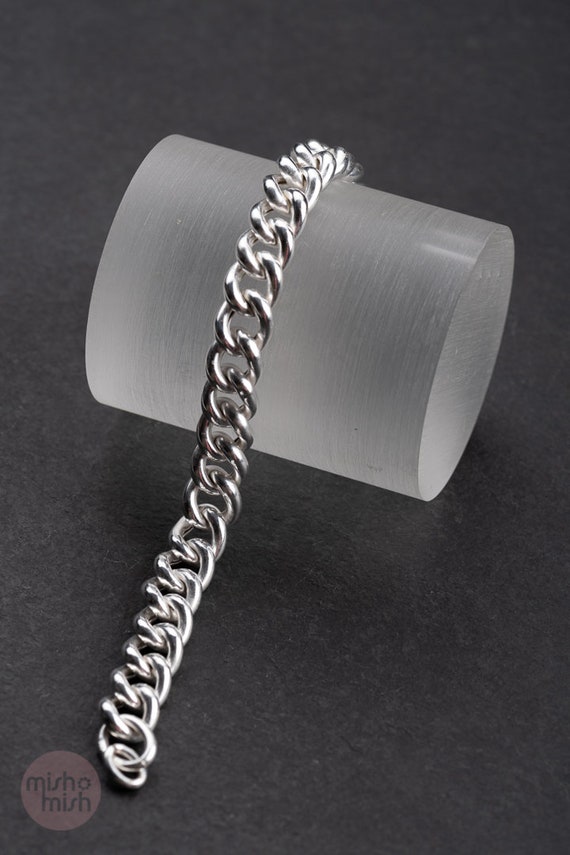 Curb bracelet, vintage revised, 800 silver, light… - image 2
