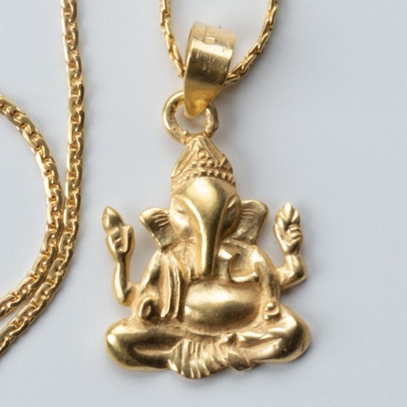 Ganesha Anhänger, Ankerkette, Vintage überarbeite… - image 1