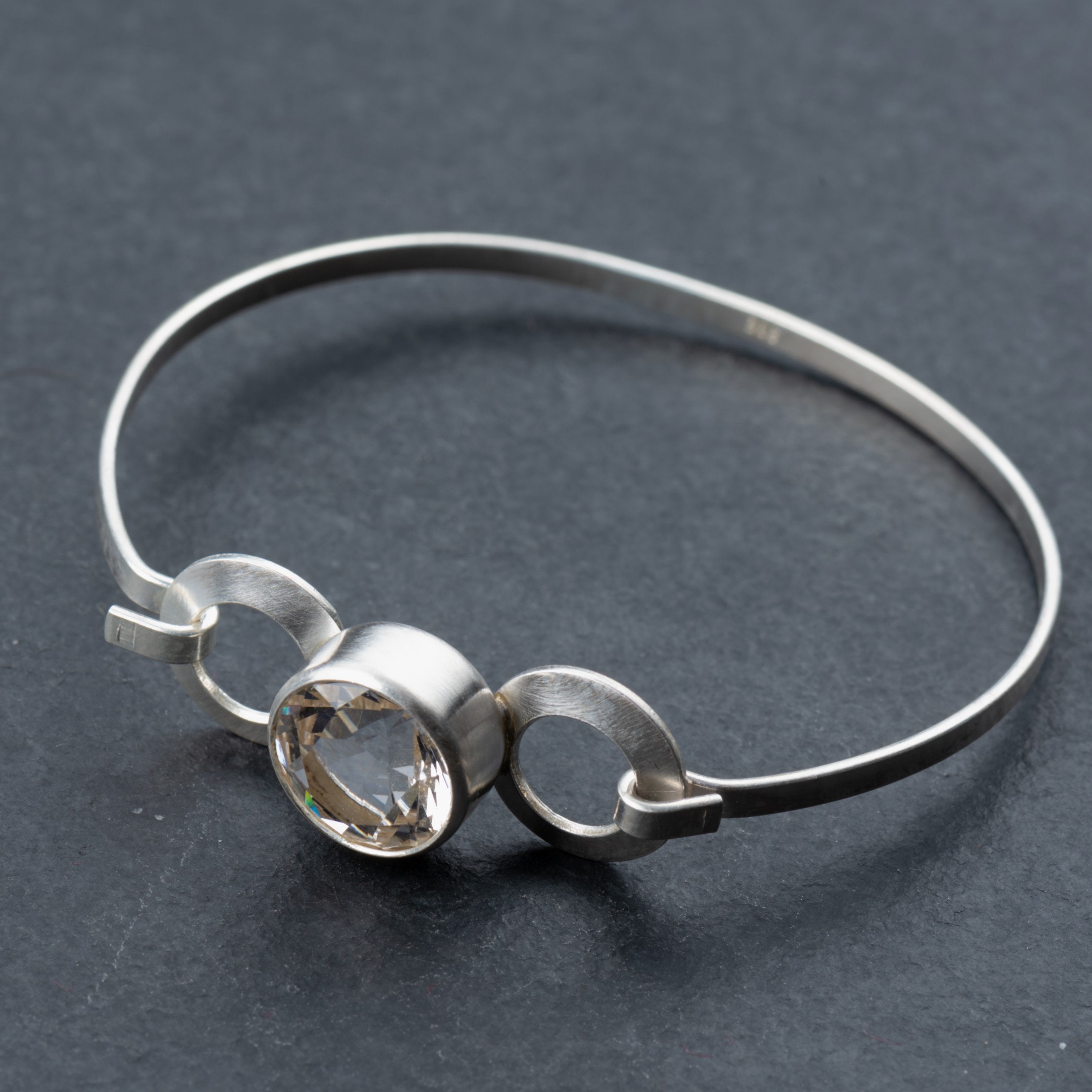 Vintage Sterling Silver Bracelet Bangle Marked 925 w/Unknown